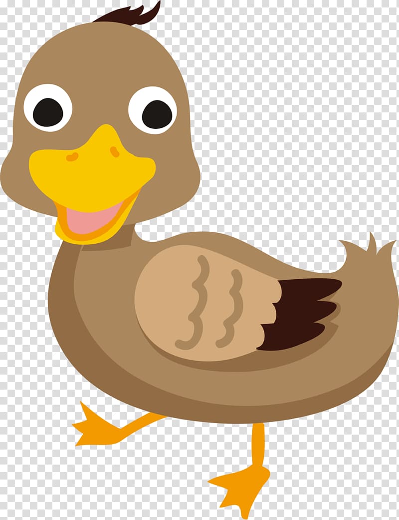 Duck Chicken Cartoon, Brown duck transparent background PNG clipart