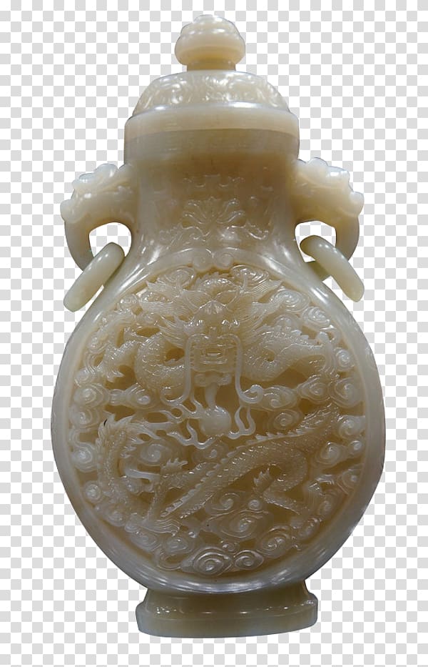 Qing dynasty Jade Vase , White jade vase in Qing Dynasty transparent background PNG clipart