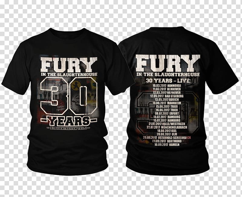 T-shirt Clothing Sleeve Top Fury in the Slaughterhouse, summer tour transparent background PNG clipart