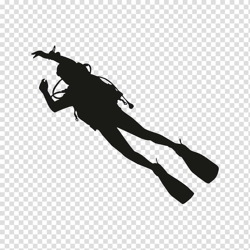 Scuba diving Underwater diving Free-diving , Silhouette transparent background PNG clipart