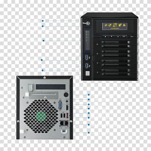 Network Storage Systems Thecus N4800Eco Origin Storage Thecus N4800 Thecus W4000, Computer transparent background PNG clipart