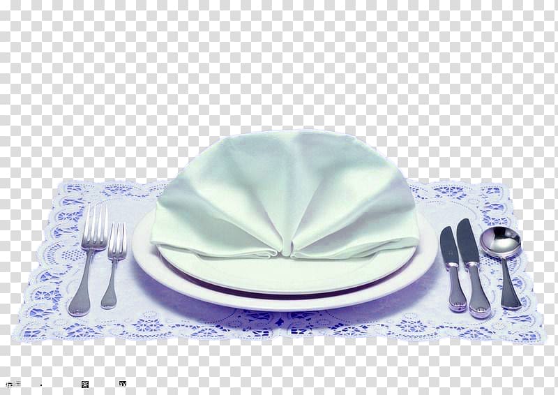Napkin Knife Fork Tray, A blue-purple hat knife and fork napkin buckle-free material transparent background PNG clipart