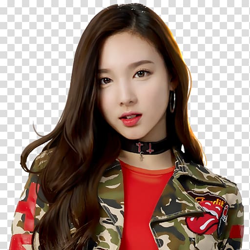 Woman Wearing Red And Multicolored Camouflage Top Nayeon Twice Signal Like Ooh Ahh Sana Beauty Girl Transparent Background Png Clipart Hiclipart