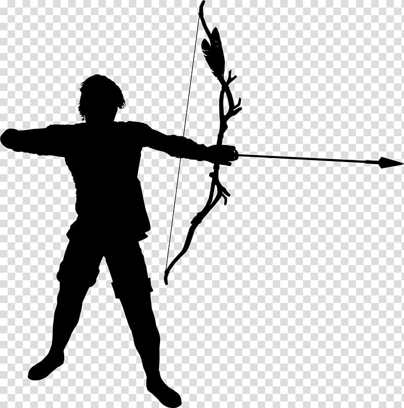 Archery Silhouette, bow and arrow transparent background PNG clipart