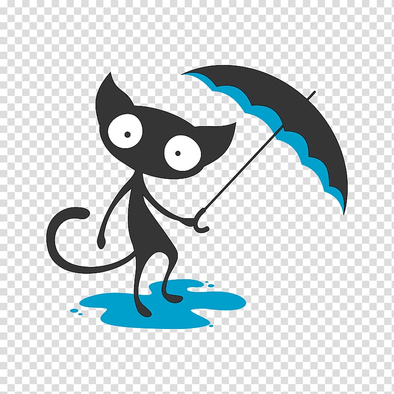 Cat Sticker , Hit the umbrella of the cat transparent background PNG clipart