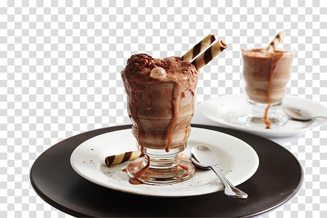 Sundae Chocolate ice cream Affogato Hot chocolate, ice cream transparent background PNG clipart