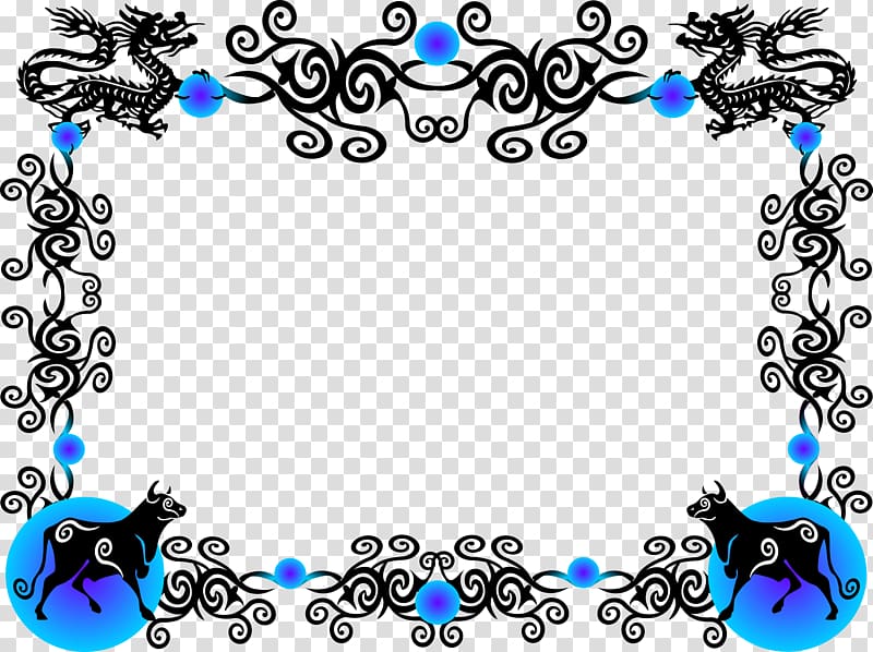 China Borders and Frames Chinese dragon , ox transparent background PNG clipart