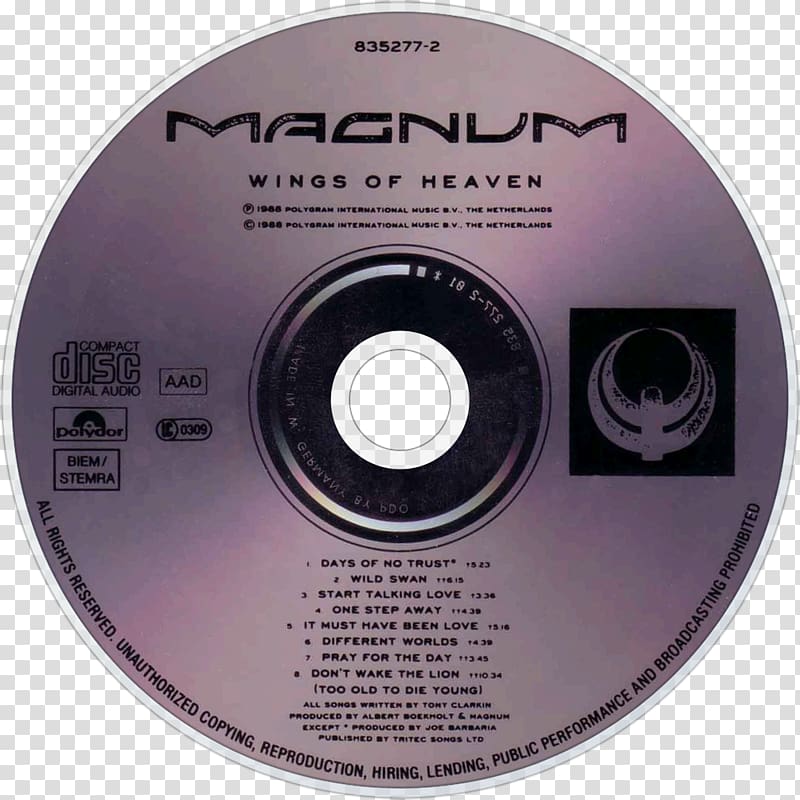 Compact disc Chapter & Verse – The Very Best of Magnum Wings of Heaven Live, wings album cover transparent background PNG clipart