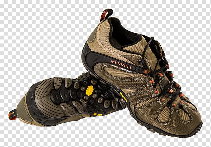 pair of brown Merrell trekking shoes illustration, Shoe Footwear, Shoes transparent background PNG clipart