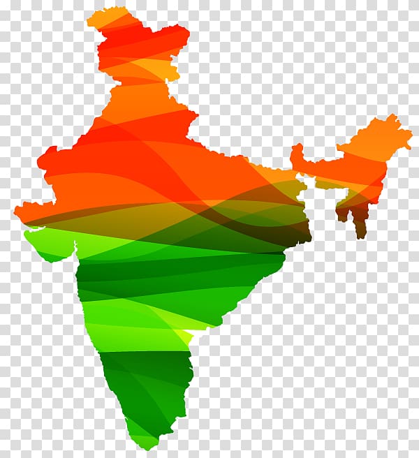 orange and green map , India Map, india map transparent background PNG clipart