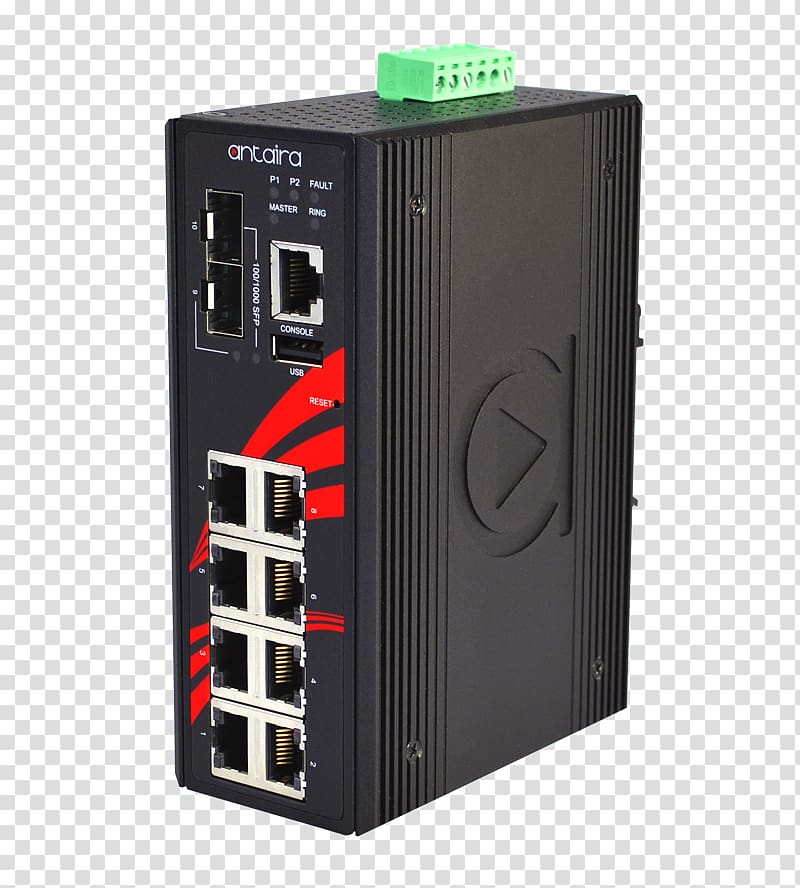 Gigabit Ethernet Small form-factor pluggable transceiver Network switch Power over Ethernet, industrial ethernet switch transparent background PNG clipart