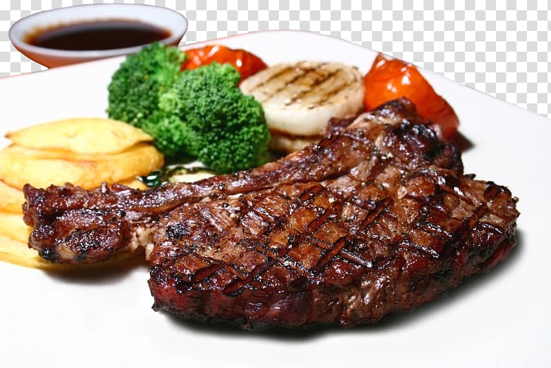 grilled meat, Beefsteak Chophouse restaurant Steak sandwich Ribs, Grill steak transparent background PNG clipart