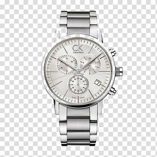 Watch Calvin Klein Men\'s Chronograph Silver, Bracelet Watch transparent background PNG clipart