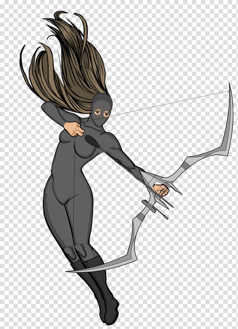 Cartoon Markswoman Weapon, cartoon archer transparent background PNG clipart