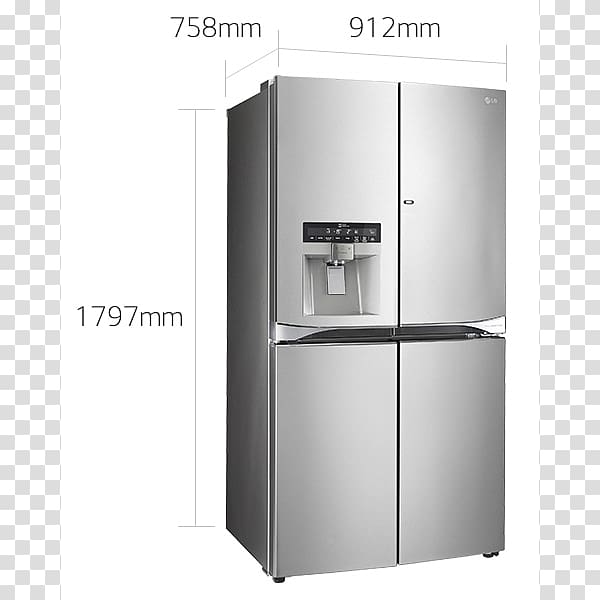 LG Electronics LG GMJ916NSHV Refrigerator Linear compressor Freezers, refrigerator transparent background PNG clipart