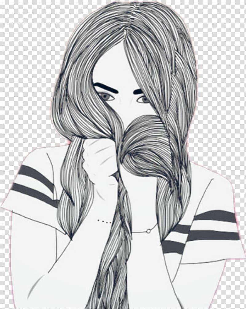 Drawing Sketch Female Illustration, girl transparent background PNG clipart