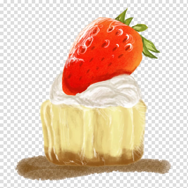 Cheesecake Cream Strawberry Pudding, Strawberry pudding in illustration style transparent background PNG clipart