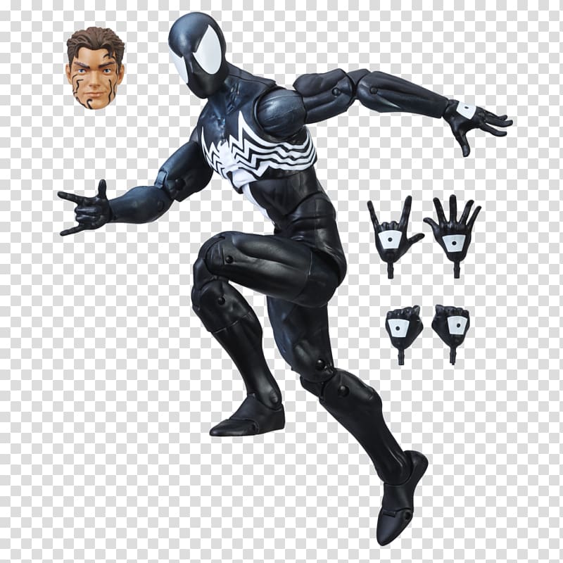 Spider-Man Sandman Marvel Legends Symbiote Action & Toy Figures, black spider transparent background PNG clipart