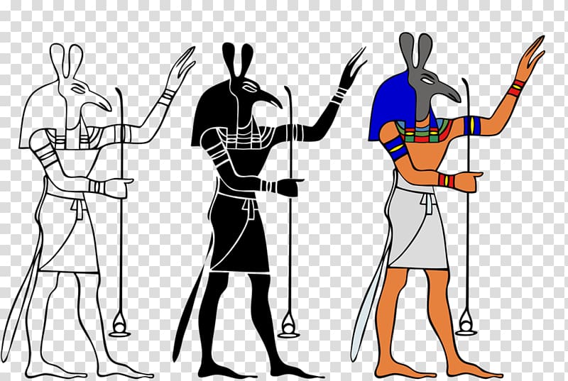 Ancient Egyptian deities Deity, Hand-painted murals of ancient Egypt people take Fork transparent background PNG clipart