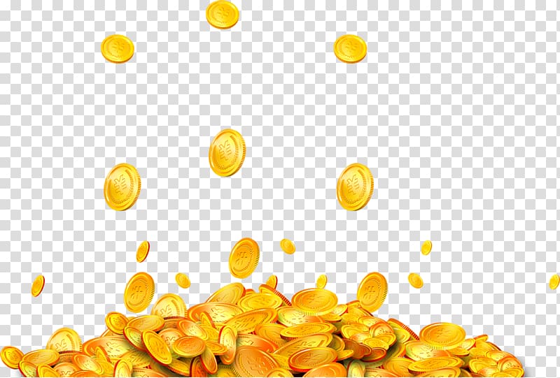 Gold coin, We are falling gold ingot transparent background PNG clipart