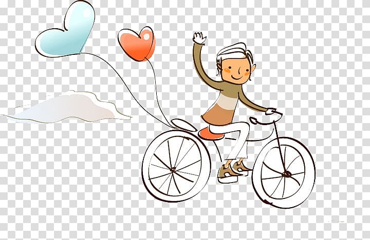 Car Bicycle Illustration, People love balloon bicycle transparent background PNG clipart