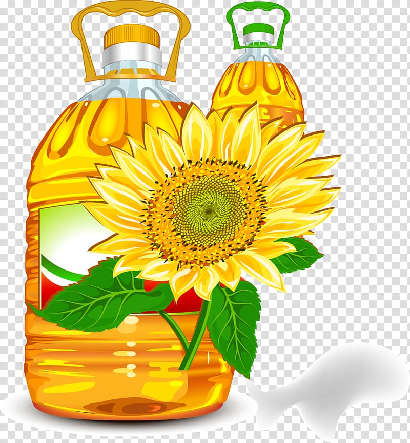 Sunflower oil Olive oil Cooking oil , Edible sunflower oil material transparent background PNG clipart