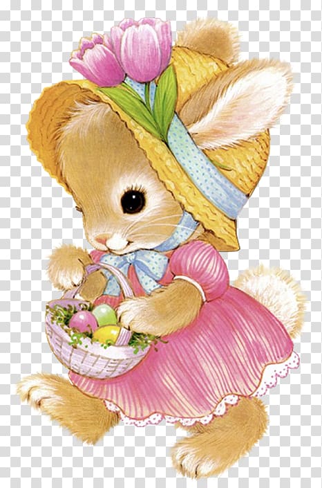 Easter Bunny Rabbit , Cute Easter transparent background PNG clipart