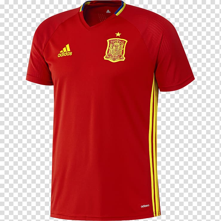 2018 World Cup Spain national football team T-shirt Jersey, T-shirt transparent background PNG clipart