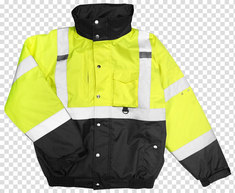 Flight jacket T-shirt High-visibility clothing, safety jacket transparent background PNG clipart