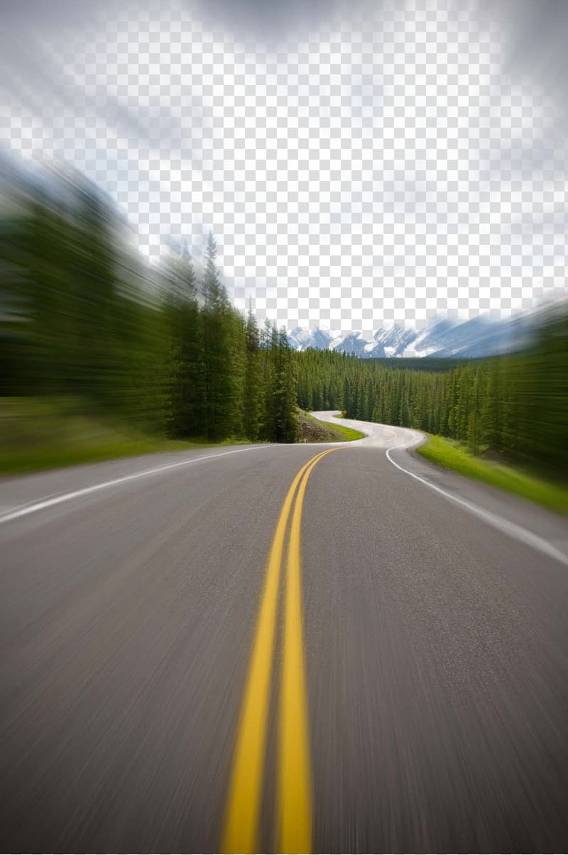selective focus of road between tree lines during daytime, Highway Car Road , Beautiful scenery road road transparent background PNG clipart