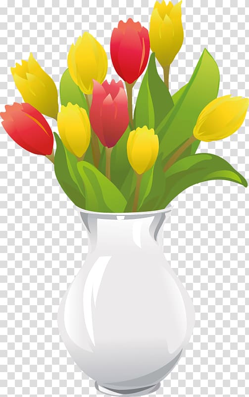 Tulip Vase Floral design Flower , tulip transparent background PNG clipart