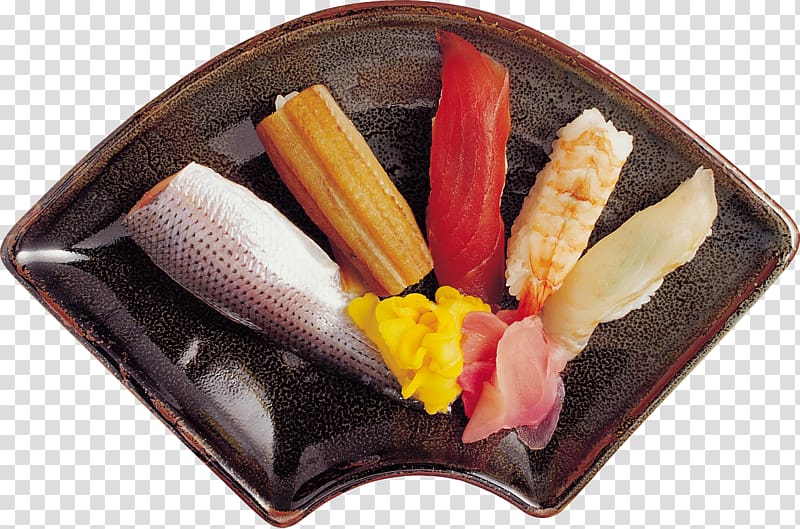 Sushi Sashimi Japanese Cuisine Makizushi, Exquisite sushi Wobble transparent background PNG clipart