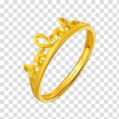 chow tai fook gold crown ring transparent background PNG clipart