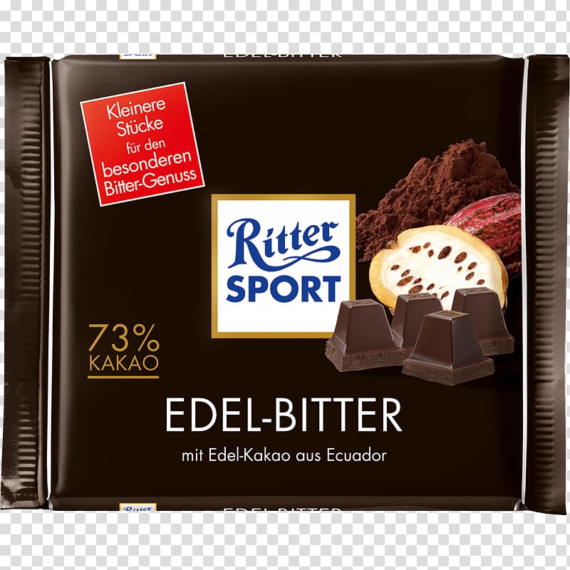 Chocolate bar Ritter Sport Dark Chocolate 73% Cacao 100g Ritter Sport 100g, chocolate transparent background PNG clipart