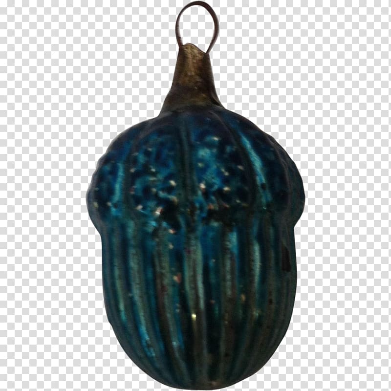 Turquoise Teal Christmas ornament, acorn squash transparent background PNG clipart