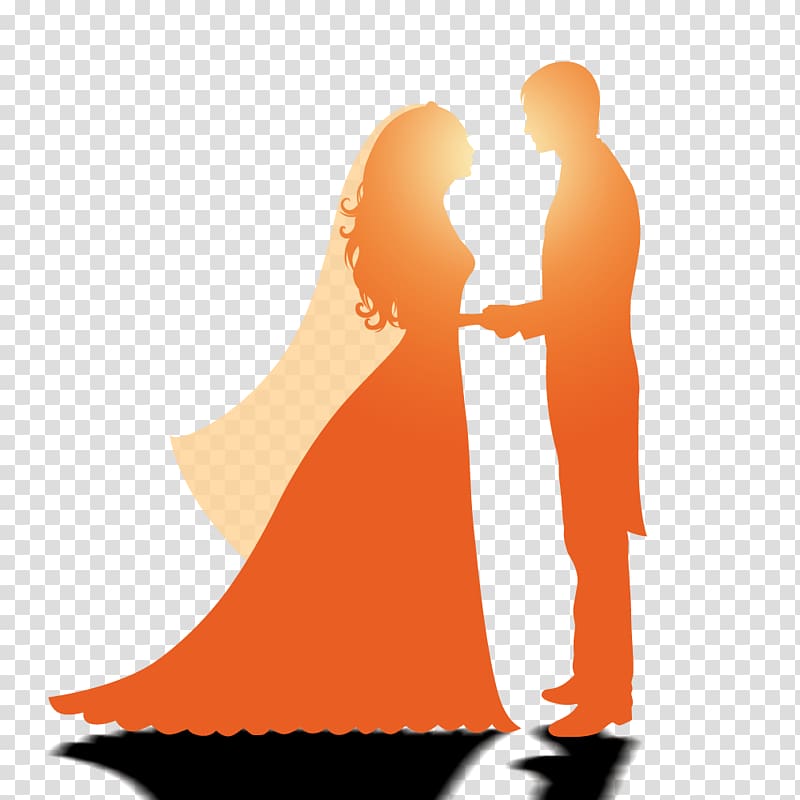 Wedding Marriage Silhouette, New hand on the silhouette transparent background PNG clipart