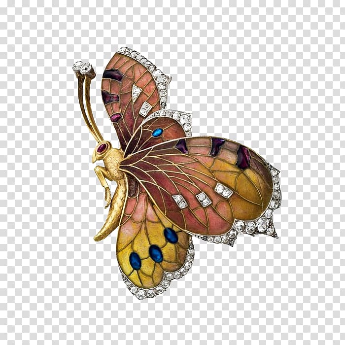 Jewellery Brooch Art Nouveau Pendant Ring, Butterfly Artwork transparent background PNG clipart