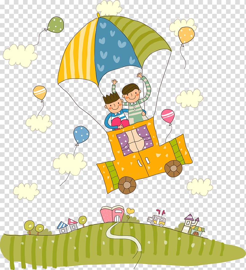 Drawing Illustration, Sitting in the car to fly transparent background PNG clipart