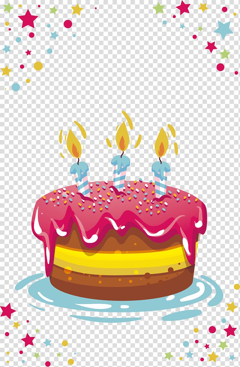 Pink birthday cake transparent background PNG clipart