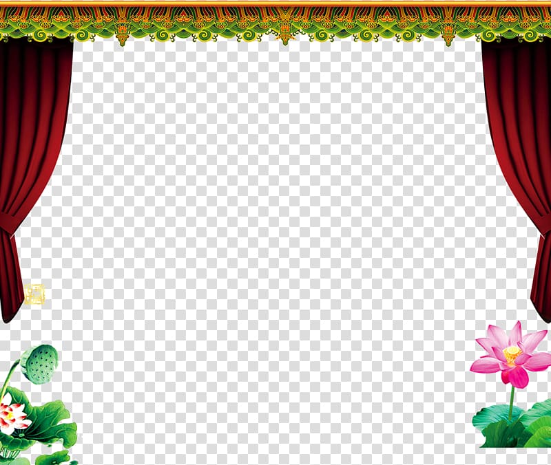 Theater drapes and stage curtains Nelumbo nucifera Lotus seed, Lotus stage curtain transparent background PNG clipart