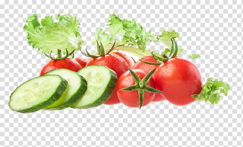 Tomato Slicing cucumber Vegetable, Tomatoes and cucumber slices transparent background PNG clipart