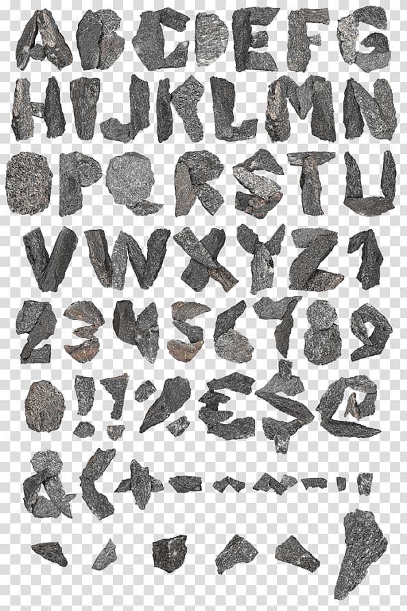 Granite Rock Letter Font, the real stone inkstone transparent background PNG clipart