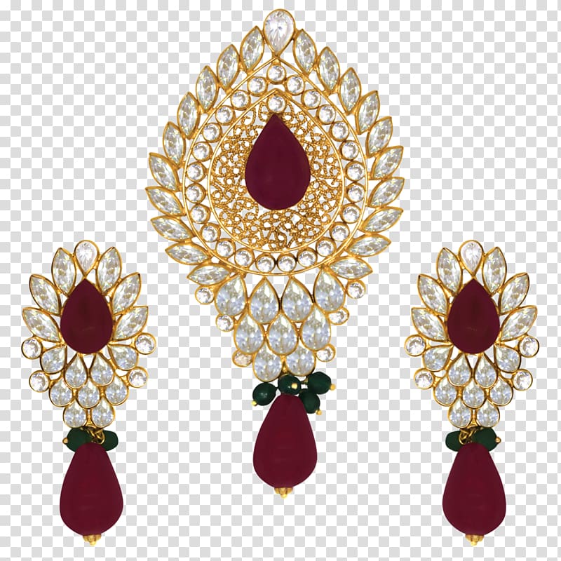 Earring Ruby Jewellery Jewel Mantra Gold, ruby transparent background PNG clipart