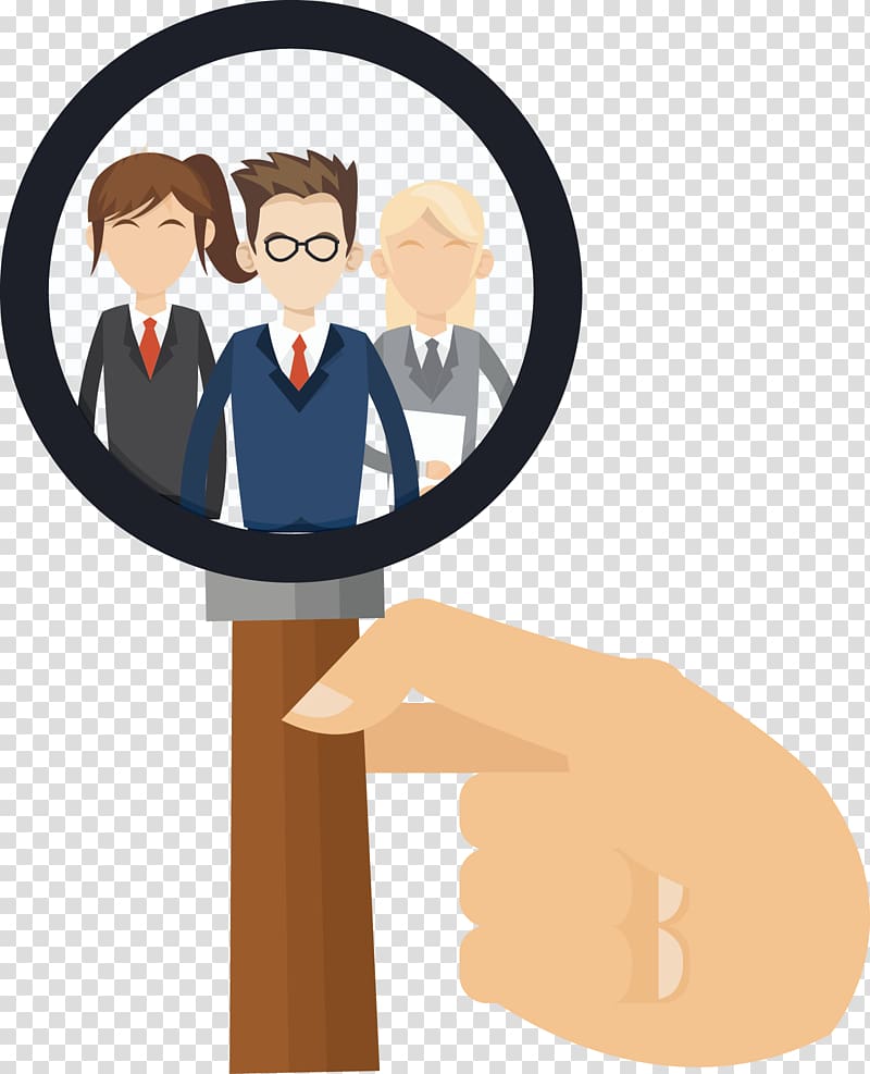 magnifying glass illustration, Euclidean Illustration, A boss with a magnifying glass transparent background PNG clipart