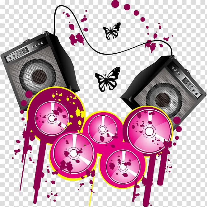 Graphic design Headphones, Hand-painted drums sound pattern transparent background PNG clipart