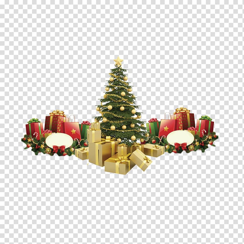 Santa Claus Christmas tree , Christmas HD clips transparent background PNG clipart