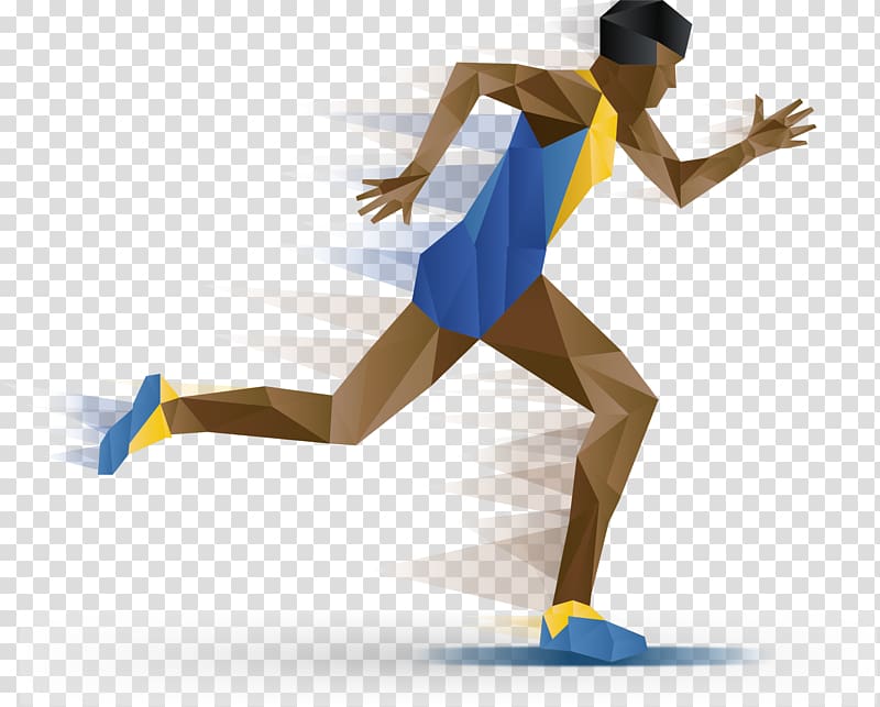 person running illustration, Athlete Sport Euclidean Silhouette, Geometric puzzle running man transparent background PNG clipart