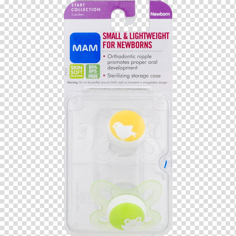 MAM Newborn Start Orthodontic Pacifier Unisex 0+ Months 2-Count Product Yellow Mother, mamãe transparent background PNG clipart