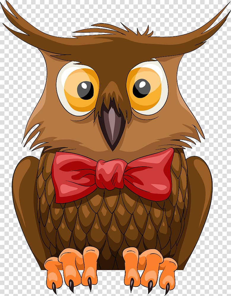 Owl Cartoon Illustration, Cute cartoon owl transparent background PNG clipart