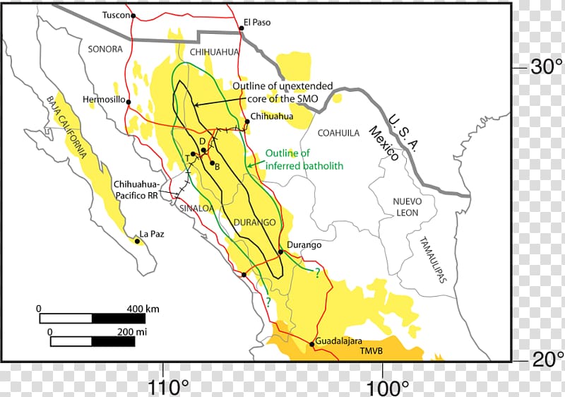 Mexican Plateau Sierra Madre Oriental Large igneous province Map Igneous rock, map transparent background PNG clipart